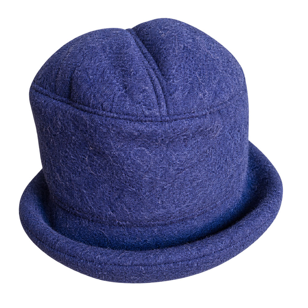 Dameshoed-Blauwe-vilte-muts-winter Hoedenwinkel Hoedtique Mary Stoop Heusden Herenhoeden