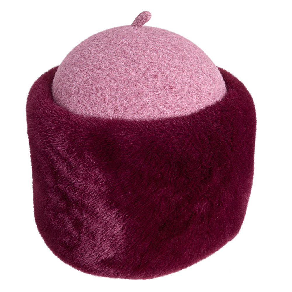 Dameshoeden-Paars-rose-wintermuts-Marone Hoedenwinkel Hoedtique Mary Stoop Heusden Herenhoeden